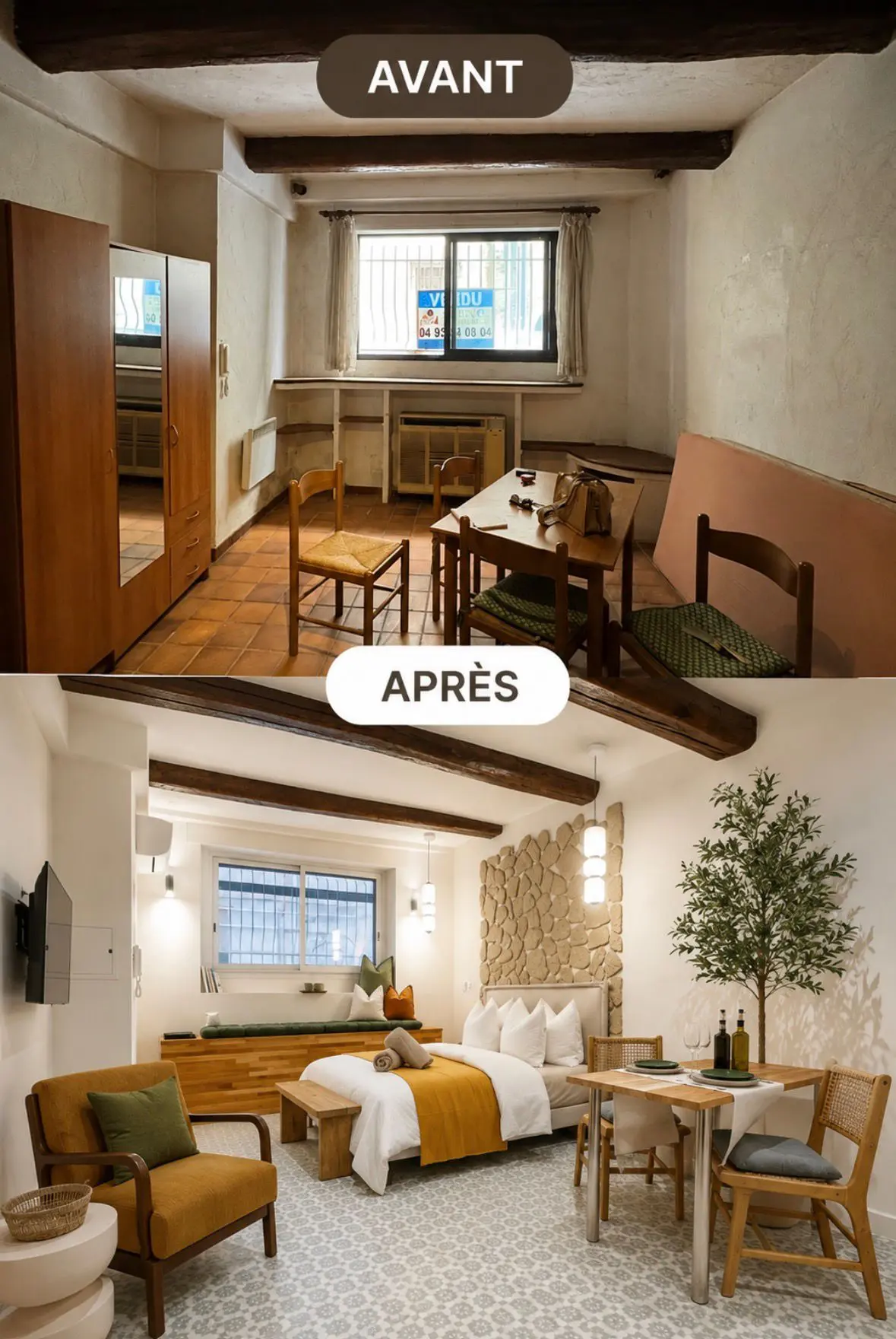 Casemates à Antibes, avant et après rénovation